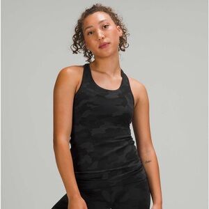 Lululemon cool race back tank top black camouflage *discontinued* size 6